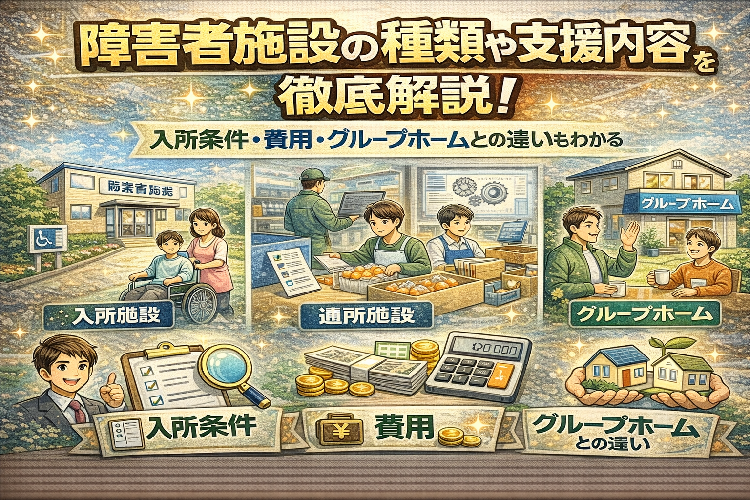 障害者施設の種類や支援内容を徹底解説｜入所条件・費用・グループホームとの違いもわかる