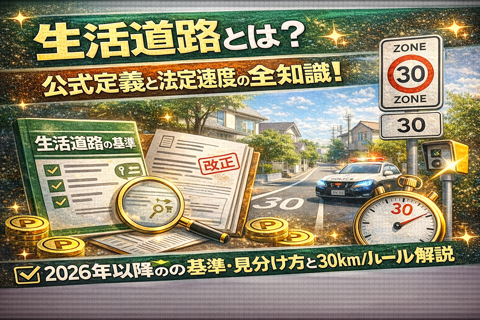 生活道路とはを公式定義と法定速度改正の全知識｜2026年以降の基準・見分け方と30km/hルール解説