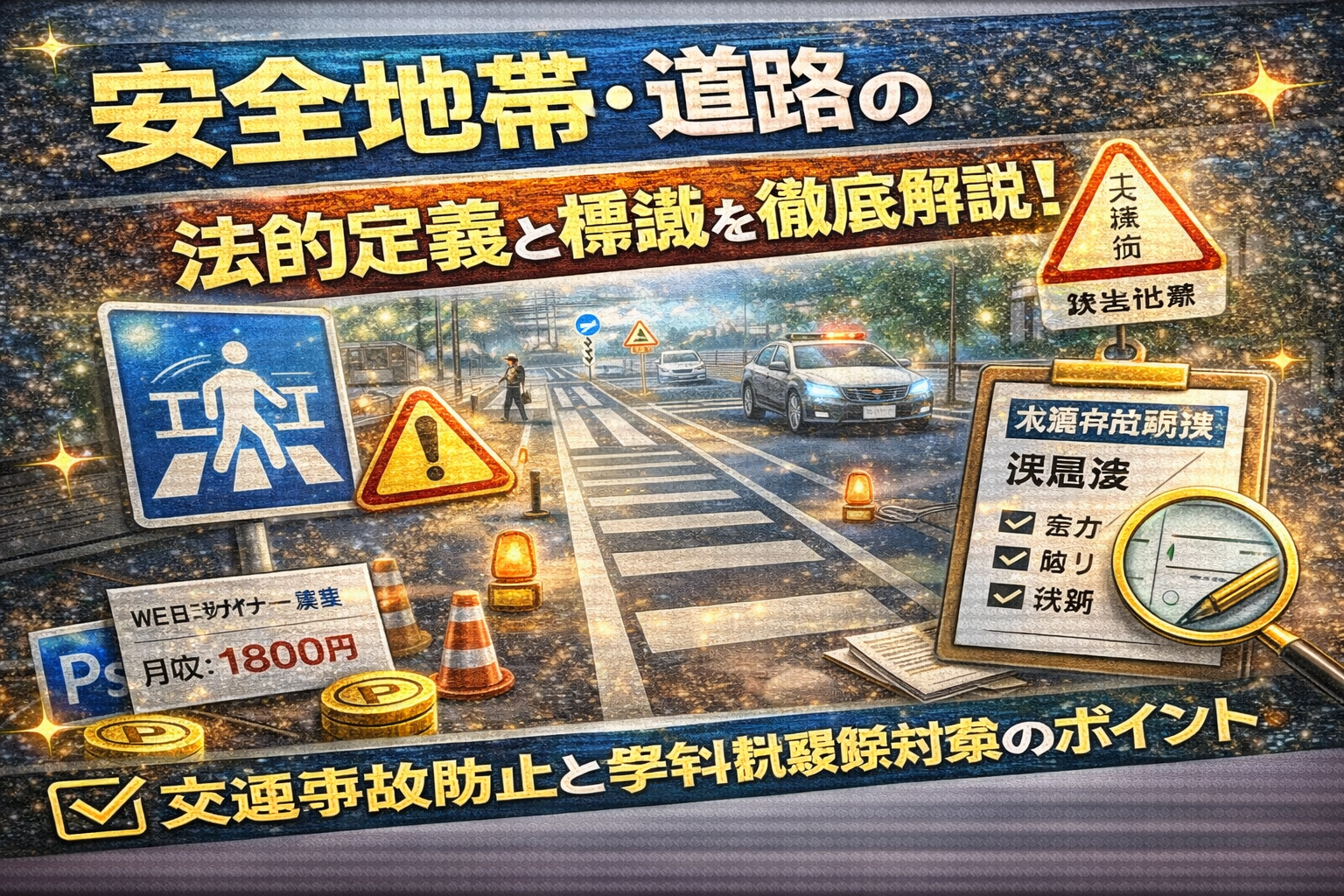 安全地帯道路の法的定義と標識を徹底解説！交通事故防止と学科試験対策のポイント